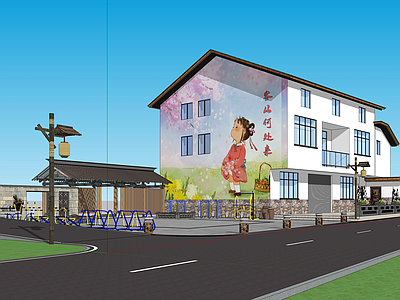 新中式其他景观小建筑 美丽乡村 建筑改造 乡村广场