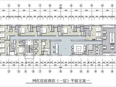 现代民宿 民宿平面图 民宿设计平面图 民宿空间设计平面 施工图