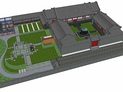 新中式民宿建筑 平地民宿建筑