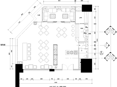 现代咖啡厅 滨江东今博艺展 咖啡厅 施工图