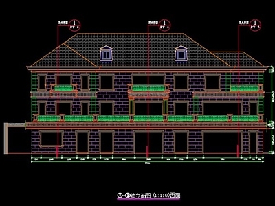 简欧别墅建筑 独栋别墅 施工图