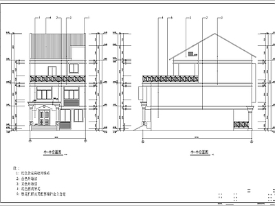 欧式简欧别墅建筑 自建房 独栋别墅 欧式别墅 施工图