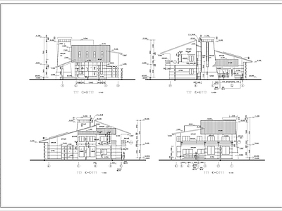 现代别墅建筑 现代二层别墅 自建房 独栋别墅 施工图