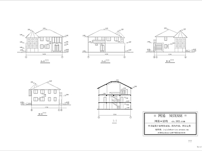 简欧欧式别墅建筑 欧式三层别墅 自建房 施工图