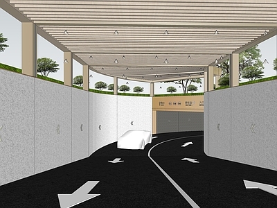 现代休息区 地下室车库入口