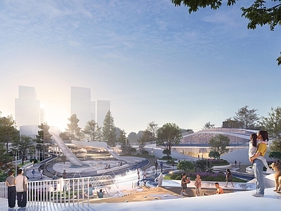 现代工业儿童游乐区 景观 儿童活动区 景观建筑