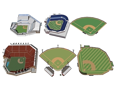 现代体育建筑 棒球体育馆 运动球场