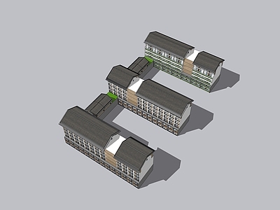 现代新中式学校建筑 教学楼学校