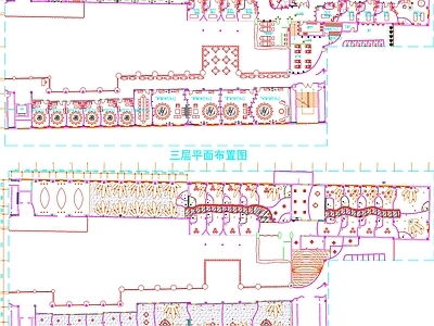 现代工装图库 餐厅平面布置 餐饮平面布置 餐饮平面图 大餐厅平面图 餐饮空间平面图 施工图 工装图库