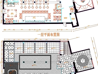 现代工装图库 餐饮空间平面图 大餐厅平面图 餐饮平面图 餐厅平面布置 餐饮平面布置 施工图 工装图库