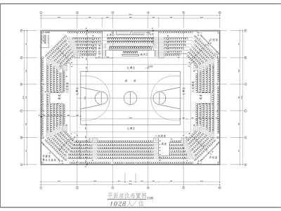 现代学校建筑 2层体育馆建施 施工图