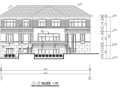 现代别墅建筑 独栋别墅 三层带车库 可停2辆车 施工图