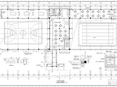 现代学校建筑 体育馆建 施工图