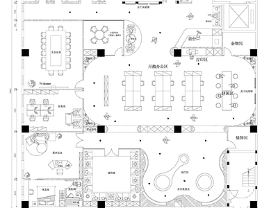 现代整体办公空间 现代 办公 施工图