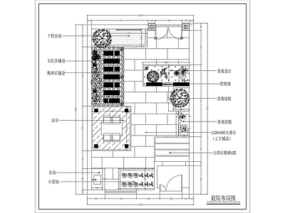现代新中式庭院 园 水景 别墅 施工图