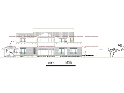 新中式法式别墅建筑 新中式 别墅 自建房 立面 施工图