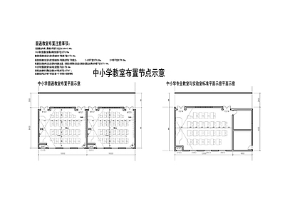 现代工装图库 教室 平面布置 教室家具布置 教室尺寸 施工图 工装图库
