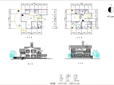 法式欧式别墅建筑 欧式 别墅 自建房 施工图