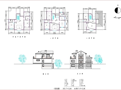 法式欧式别墅建筑 欧式 别墅 自建房 施工图