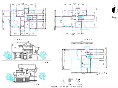 法式欧式别墅建筑 欧式 别墅 自建房 施工图