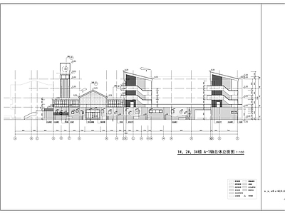 现代学校建筑 小学教学楼建筑 施工图