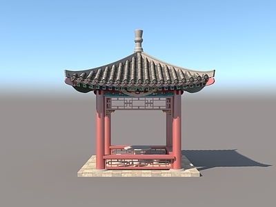 新中式中式亭子 四角亭 仿古亭子 古建四角亭 彩绘亭子 中式休闲亭子公园