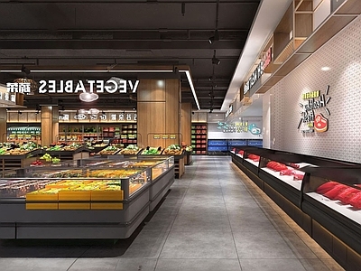 现代超市 现代超市 超市生活用品区 超市果蔬区 超市生鲜区
