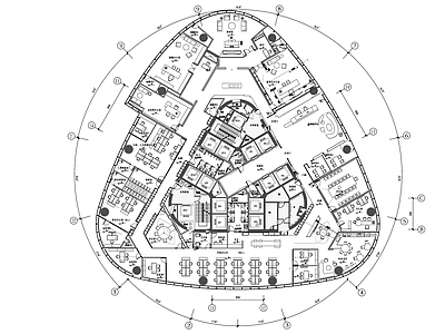 现代办公室 现代办公空间平面 办公空间平面图 办公室平面 施工图