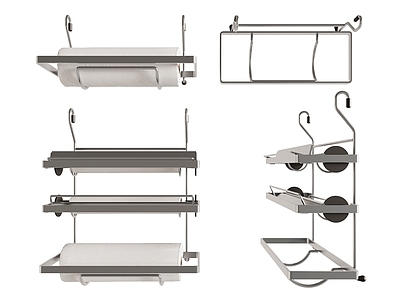 厨房用品组合 卷纸架 壁挂架 五金件 金属储物架