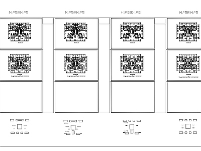 现代住宅楼建筑 四代住宅户型 T4户型 施工图