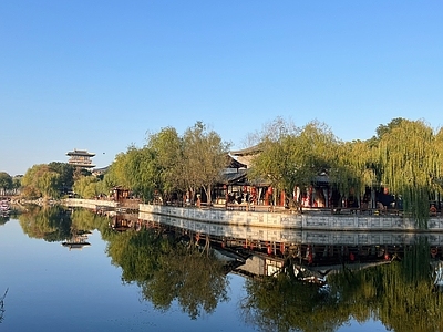 新中式街道外景 新中式园林景观