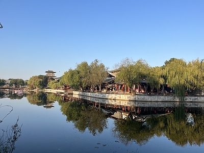 新中式街道外景 新中式园林景观