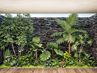 植物组合 现代室内景观造景 庭院景观小品 绿植花草 植物堆 植物组合