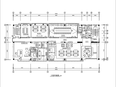 简约整体办公空间 办公空间设计平面 办公室平面布置图 施工图