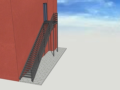 现代楼梯 室外楼梯 钢结构