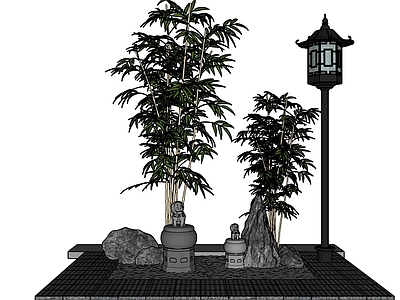 现代新中式庭院小品 庭院小品景观