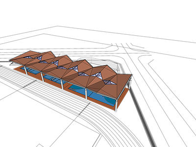 现代体育建筑 现代风雨跑道体育