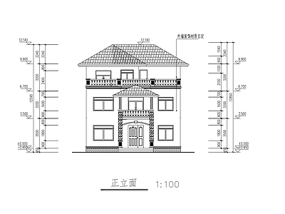 现代别墅建筑 自建房 三层 建筑 施工图