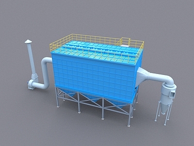 现代其他建筑外观 防尘器 风机 布袋防尘机