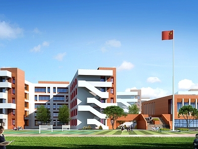 现代学校建筑 现代中小学 中心小学 36班小学 闽南小学