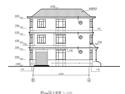 现代别墅建筑 独栋别墅 三层 建筑 施工图