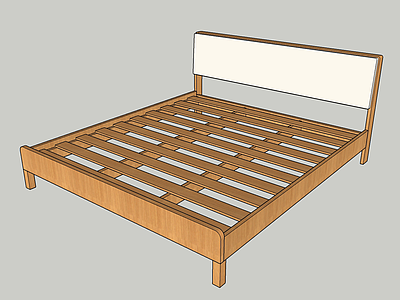 极简原木双人床 木床