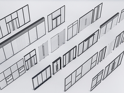 现代其他门 玻璃 落地玻璃 店铺玻璃