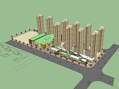 现代商场建筑 商业多层 住宅配套商业 小型商场