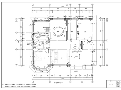 现代别墅建筑 14x11m别墅 施工图