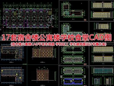 现代新中式学校建筑 楼公寓楼 施工图