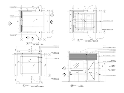 现代门卫室建筑 岗亭 施工图