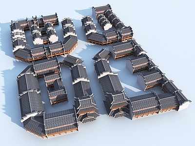 新中式中式古建 中式古建组团 中式商业街 古镇