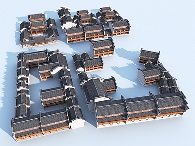 中式新中式古建 中式古建组团 中式商业街古城