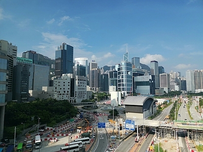 现代简约街道外景 城市外景 高楼城市外景 城市 香港城市外景